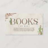 Cactus Floral Girl Baby shower Book Request Informatiekaartje (Voorkant)