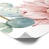 Cactus Floral Gold Arch Baby shower Welkomstbord Poster (Hoek)