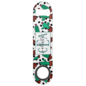 Cactus Floral Hexagon Pattern Waterverf Monogram Speed Flessenopener (Voorkant)