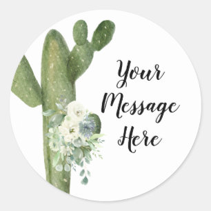 Cactus Floral je bericht hier Sticker