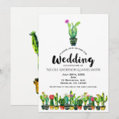 Cactus Floral Rustic Southwestern Boho bruiloft Kaart (Voorkant / Achterkant)