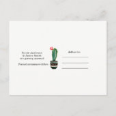 Cactus Floral Rustic Southwestern Save the Date Aankondigingskaart (Achterkant)