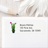 Cactus Floral Rustic Southwestern Vrijgezellenfees Etiket (Insitu)