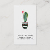 Cactus Floral Rustic Zuidwestelijke Boho Chic Visitekaartje (Achterkant)