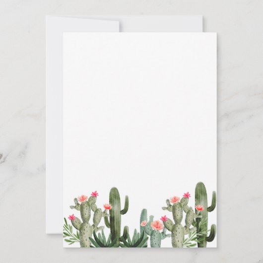 Cactus Floral Succulent Hij of Zij Geslacht Onthul Kaart (Achterkant)