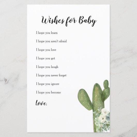 Cactus Floral Taco's over de liefdeswens voor Baby (Voorkant)