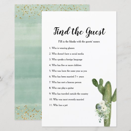 Cactus Floral Taco's over liefde Zoek de gastgames (Voorkant / Achterkant)