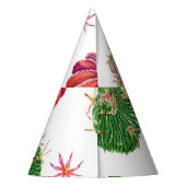 Cactus Floral: Waterverf achtergrond Feesthoedjes (Achterkant)