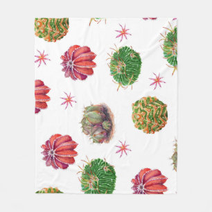 Cactus Floral: Waterverf achtergrond Fleece Deken