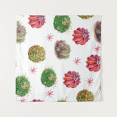 Cactus Floral: Waterverf achtergrond Wandkleed (Voorkant (horizontaal))