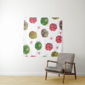 Cactus Floral: Waterverf achtergrond Wandkleed (In Situ (horizontaal))
