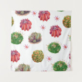 Cactus Floral: Waterverf achtergrond Wandkleed (Voorkant)