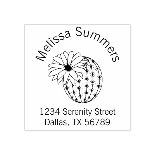 Cactus Flower Arch Address Rubberstempel (Afrduk)
