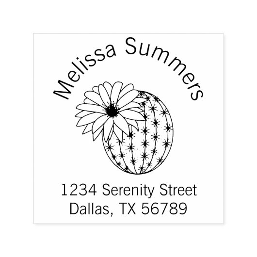 Cactus Flower Arch Address Zelfinktende Stempel (Design)