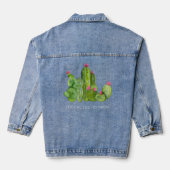 Cactus Flower Art Southwest Desert Evenement Fun Denim Jacket (Achterkant)