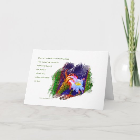 "Cactus Flower at Sunset #105" / "Birthdays are" Kaart (Voorkant)