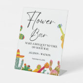 Cactus Flower bar teken vrijgezellenfeest bloemenb Reclamebord Met Voetstuk (Voorkant)