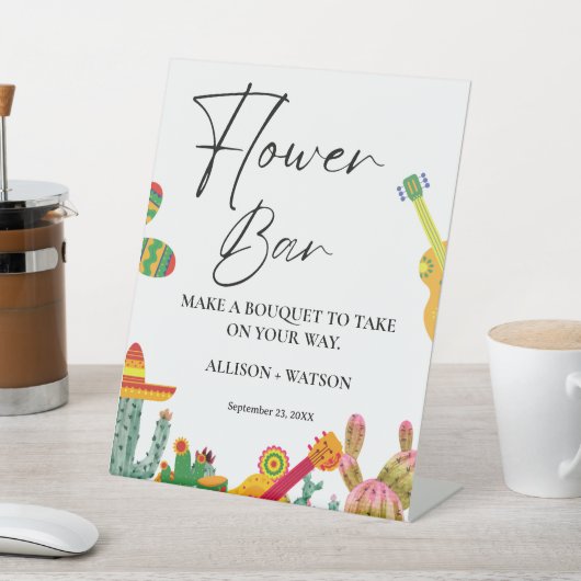 Cactus Flower bar teken vrijgezellenfeest bloemenb Reclamebord Met Voetstuk (Insitu)