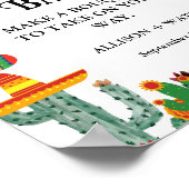 Cactus Flower Bar Vrijgezellenfeest Tafelteken Poster (Hoek)