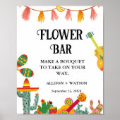 Cactus Flower Bar Vrijgezellenfeest Tafelteken Poster (Voorkant)