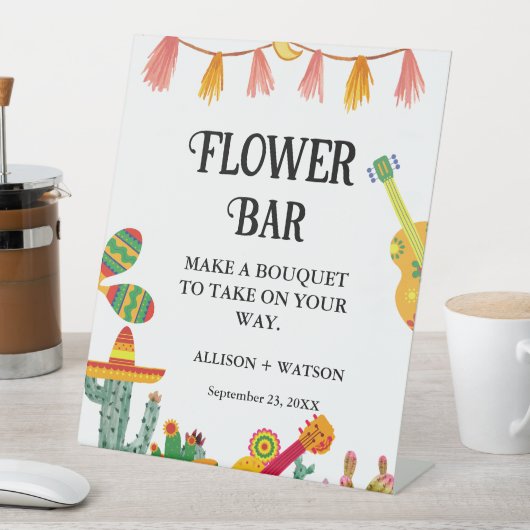 Cactus Flower Bar Vrijgezellenfeest Tafelteken Reclamebord Met Voetstuk (Insitu)