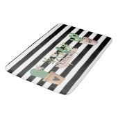 Cactus Flower Black White Stripes Badmat (Gekanteld)