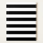 Cactus Flower Black White Stripes Planner (Achterkant)