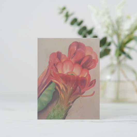 Cactus Flower Briefkaart (Staand voorkant)