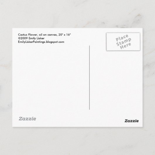 Cactus Flower Briefkaart (Achterkant)