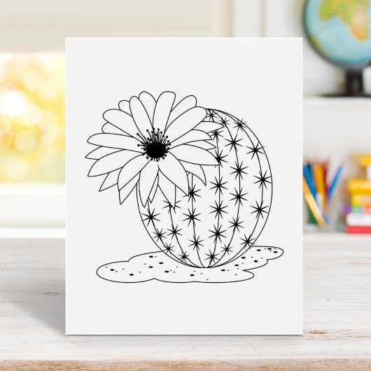 Cactus Flower Coloring Page Poster