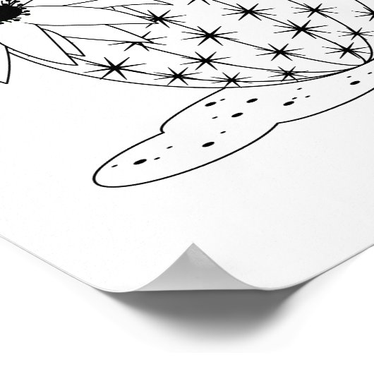 Cactus Flower Coloring Page Poster (Hoek)