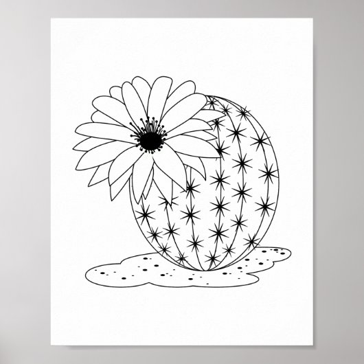 Cactus Flower Coloring Page Poster (Voorkant)