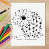 Cactus Flower Coloring Page Rubberstempel