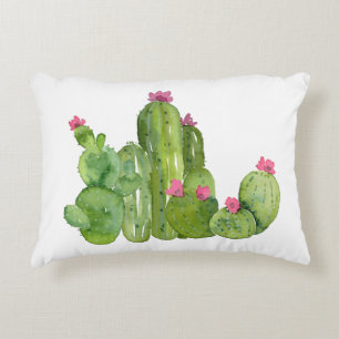 Cactus Flower Desert Art Southwest aangepaste teks Accent Kussen
