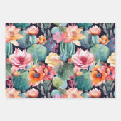 Cactus flower desert botanisch bloempatroon inpakpapier vel (Voorkant 3)