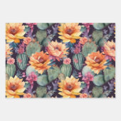 Cactus flower desert botanisch bloempatroon inpakpapier vel (Voorkant 2)