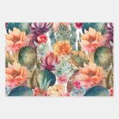 Cactus flower desert botanisch bloempatroon inpakpapier vel (Voorkant)