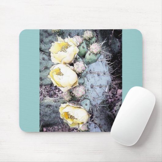 Cactus Flower Digital Ink Muismat (Met muis)