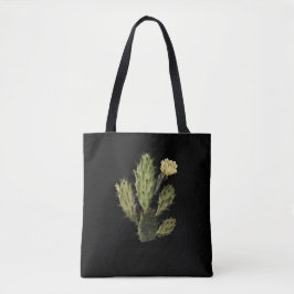 Cactus Flower  Drawing Black Canvas tas