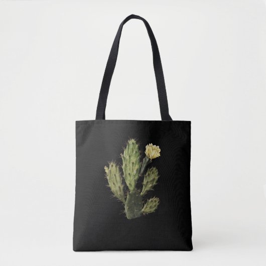 Cactus Flower  Drawing Black Canvas tas (Voorkant)