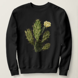 Cactus Flower  Drawing Black Sweatshirt