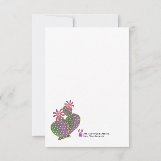 Cactus Flower Flat Save The Date Card (Achterkant)