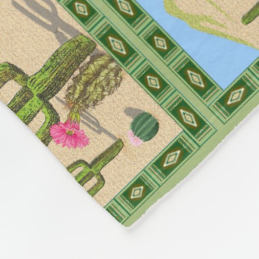 Cactus Flower Fleece Deken (Hoek)