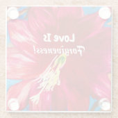 Cactus Flower GLASS Onderzetter - Vergiffenis Glazen Onderzetter (Achterkant)