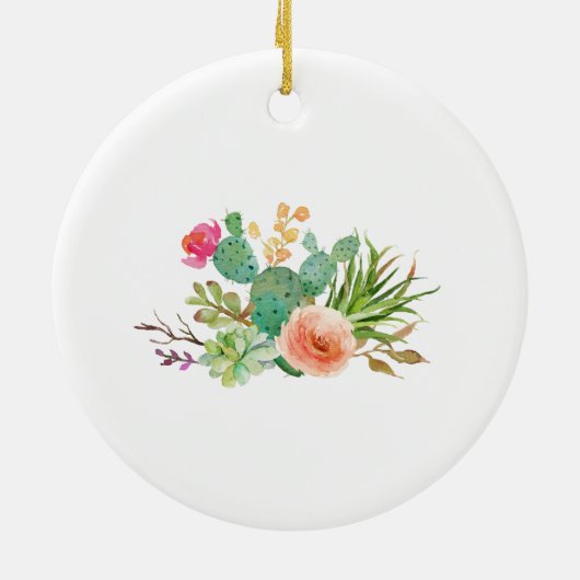 Cactus Flower in Memory of Mam Kerstmis Keramisch Ornament (Achterkant)