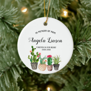 Cactus Flower in Memory of Mam Kerstmis Keramisch Ornament