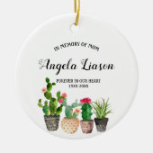 Cactus Flower in Memory of Mam Kerstmis Keramisch Ornament (Voorkant)