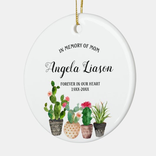 Cactus Flower in Memory of Mam Kerstmis Keramisch Ornament (Links)