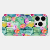 Cactus Flower INITIALEN Waterverf Art Desert Case-Mate iPhone Case (Achterkant (horizontaal))