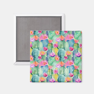 Cactus Flower LOCATIE Waterverf Art Desert Magneet